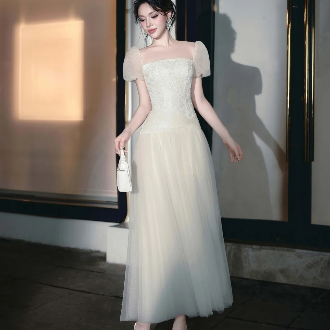 Customized Luxury Tulle A-Line Evening Dresses Strapless Short Sleeves Special Occasion Gowns Temperament Homecoming Dress
Customized Luxury Tulle A-Line Evening Dresses Strapless Short Sleeves Special Occasion Gowns Temperament Homecoming Dress