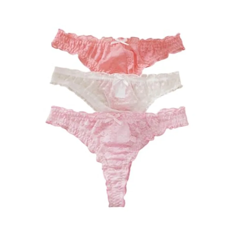 SHENHE Women's Floral Lace Thongs Underwear Tangas Low Rise Frilly Sheer Panties 3 Pack
SHENHE Women's Floral Lace Thongs Underwear Tangas Low Rise Frilly Sheer Panties 3 Pack