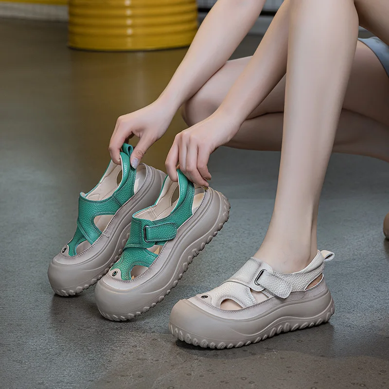 Genuine Leather Sandals Artistic Ugly Cute Big Head Shoes Thick Soled Muffin Soled Women's Shoes Woven Roman Shoes
Genuine Leather Sandals Artistic Ugly Cute Big Head Shoes Thick Soled Muffin Soled Women's Shoes Woven Roman Shoes