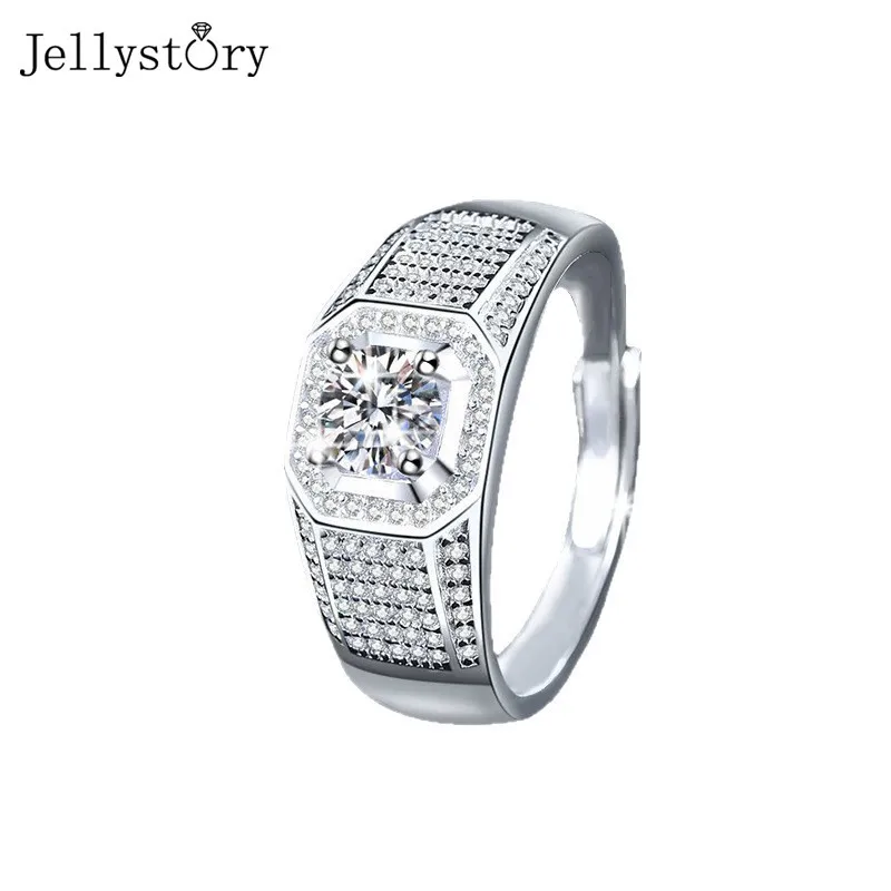 Регулируемое мужское кольцо JellyStory, серебро 925 пробы с муассанитом, эффектное и простое серебряное кольцо, модный аксессуар
Регулируемое мужское кольцо JellyStory, серебро 925 пробы с муассанитом, эффектное и простое серебряное кольцо, модный аксессуар