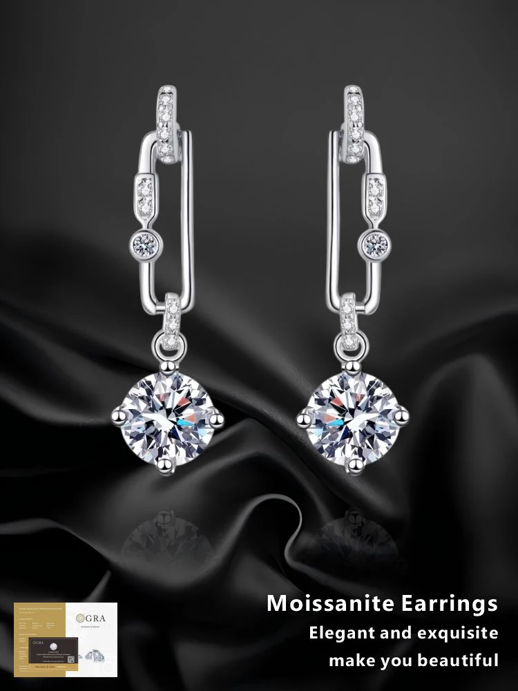 925 silver earrings GRA Certified Moissanite Clip Fringed Premium Temperament earrings is suitable for daily wear
925 silver earrings GRA Certified Moissanite Clip Fringed Premium Temperament earrings is suitable for daily wear