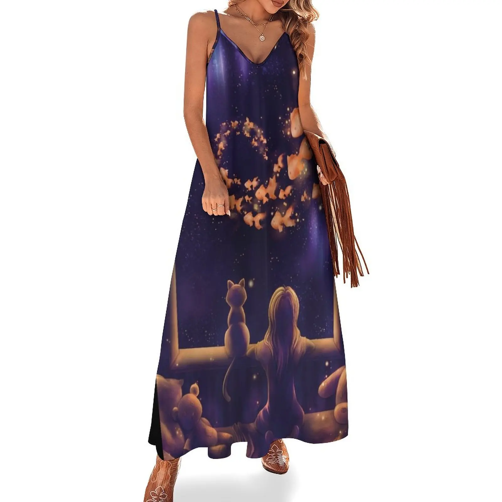 Dream at Night - Cat and Goldfishs Sleeveless Dress elegant women's sets luxury woman evening dress
Dream at Night - Cat and Goldfishs Sleeveless Dress elegant women's sets luxury woman evening dress