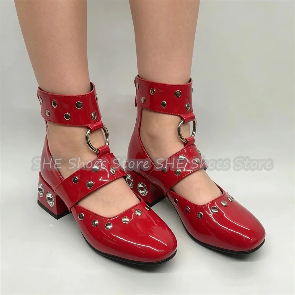 Punk Rivet Crystal Square Heel Mary Jane Pumps Women Ankle Strap Patent Leather Sandals Gothic Dress Party Club Ankle Boots
Punk Rivet Crystal Square Heel Mary Jane Pumps Women Ankle Strap Patent Leather Sandals Gothic Dress Party Club Ankle Boots