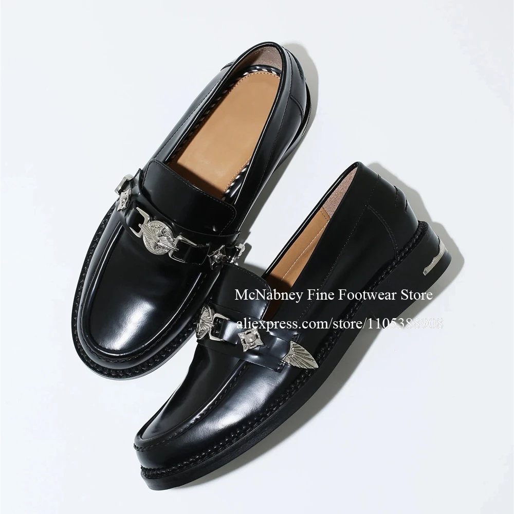 Fashion Metal Buckle Slip on Men Loafers Thick Sole Formal Shoe for Men Streetwear Casual Shoes Leather Men's Shoes Custom Color
Fashion Metal Buckle Slip on Men Loafers Thick Sole Formal Shoe for Men Streetwear Casual Shoes Leather Men's Shoes Custom Color