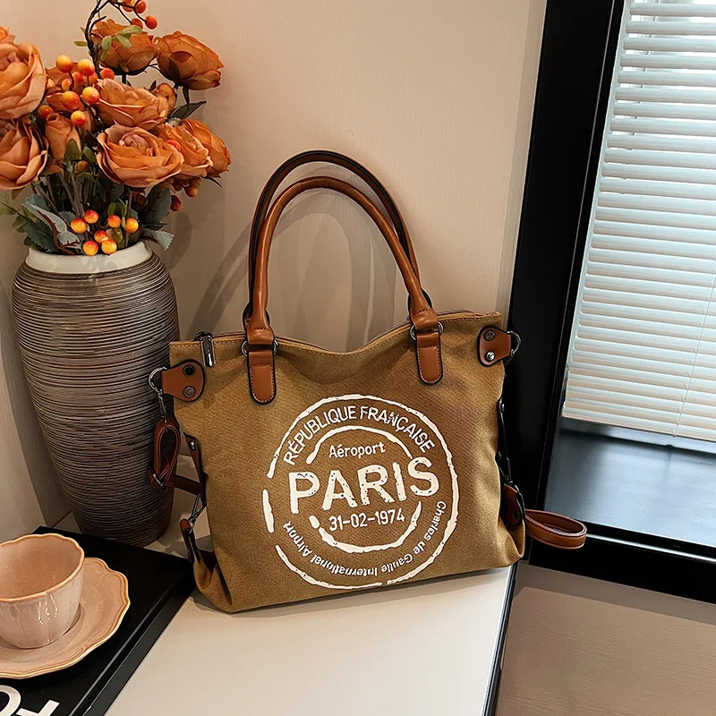 Women Casual Totes Large Capacity Canvas Handbags Fashion Letters Printed Travel Storage Big Bags Ladies Shoulder Messenger Bag
Women Casual Totes Large Capacity Canvas Handbags Fashion Letters Printed Travel Storage Big Bags Ladies Shoulder Messenger Bag