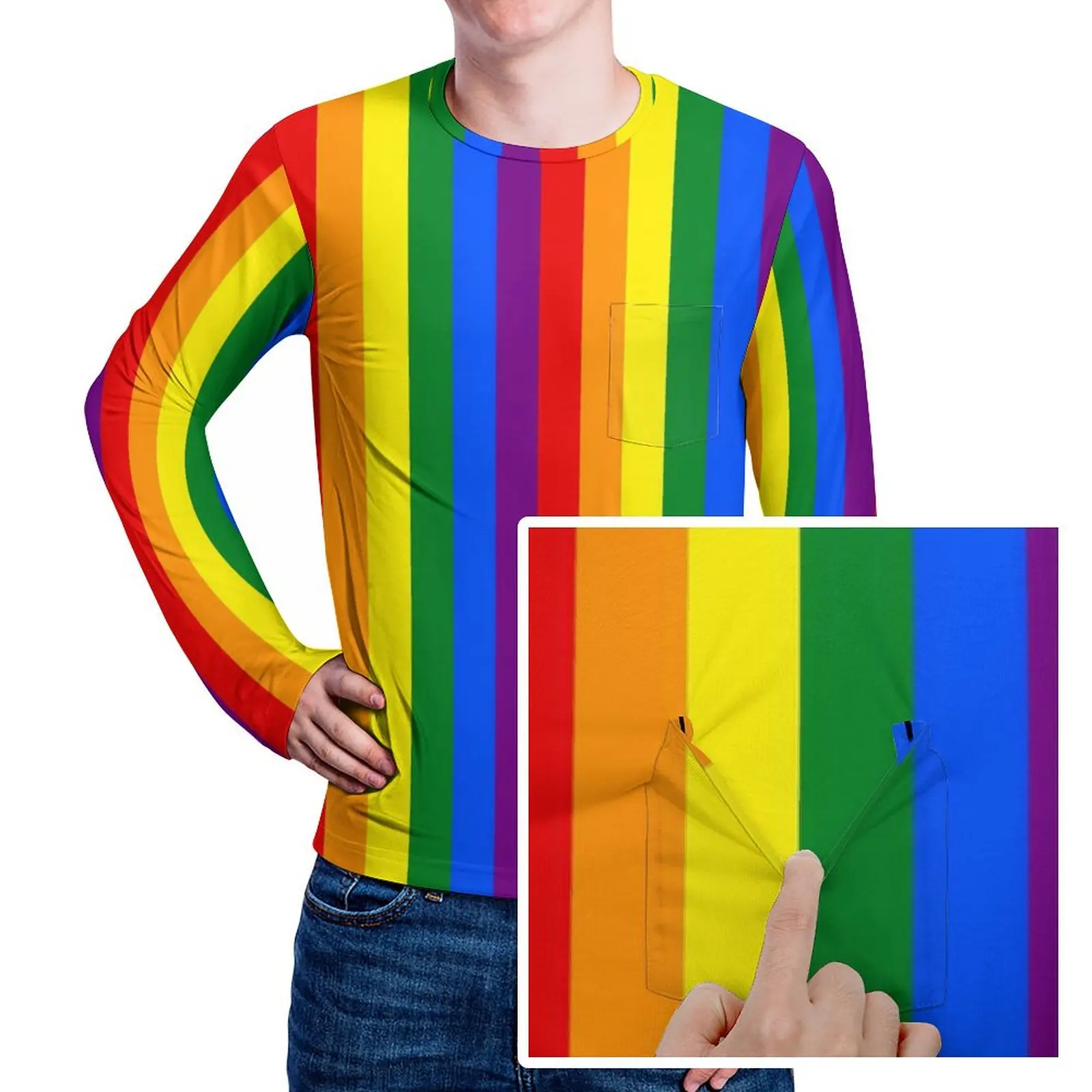 Rainbow Print T Shirt Colorful Stripes Men Hip Hop T-Shirts Autumn Printed Tee Shirt Long Sleeve Streetwear Oversized Gift Idea
Rainbow Print T Shirt Colorful Stripes Men Hip Hop T-Shirts Autumn Printed Tee Shirt Long Sleeve Streetwear Oversized Gift Idea