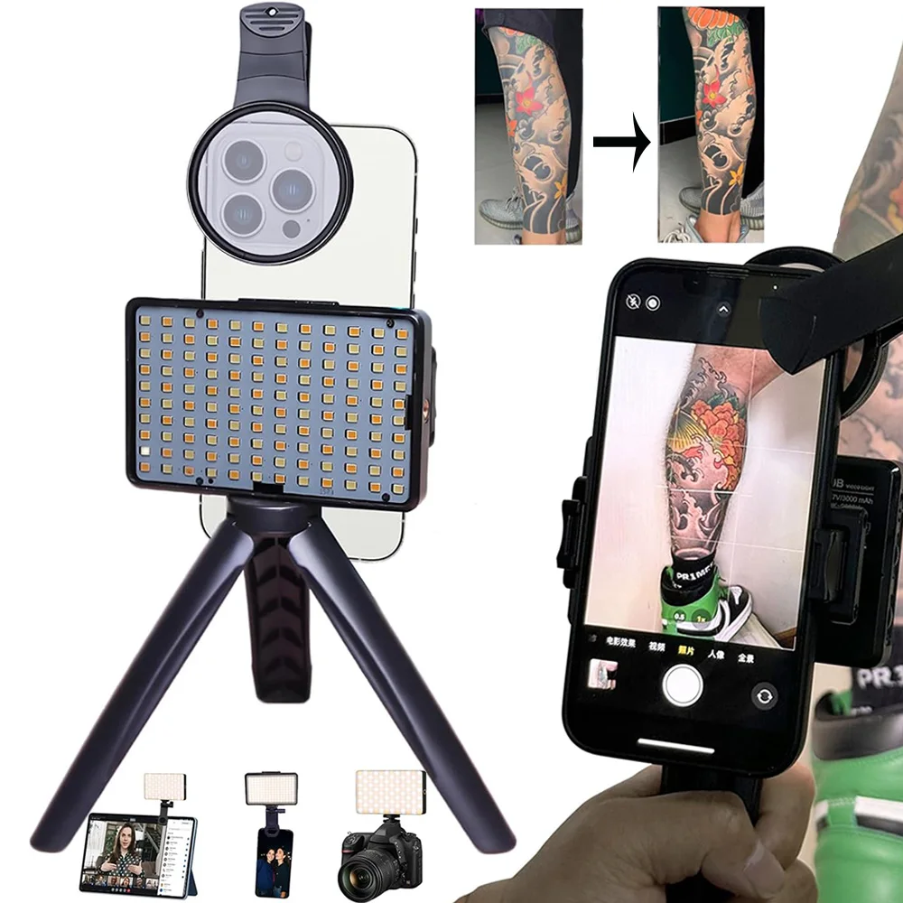 120 Led Tattoo Light Kit Remove Glare Reflection Tattoo Photography Video Lights with CPL Filter Lens Clip Tattoo Fill Light
120 Led Tattoo Light Kit Remove Glare Reflection Tattoo Photography Video Lights with CPL Filter Lens Clip Tattoo Fill Light
