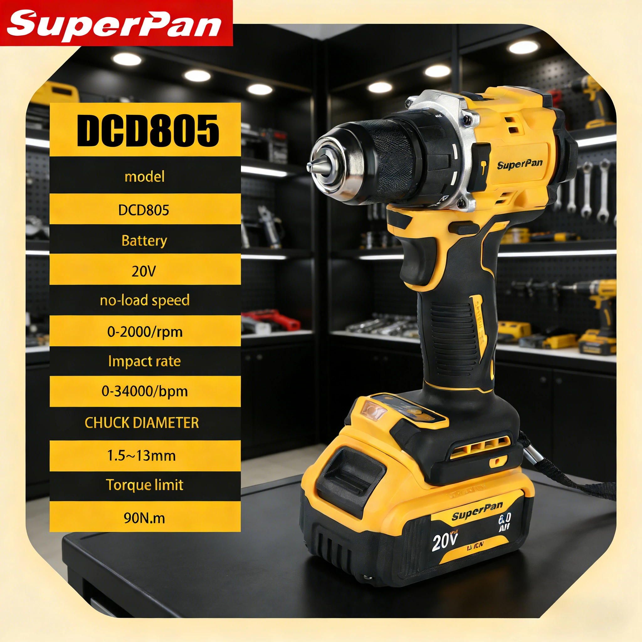 SuperPan SP805 Multipurpose Electric Screwdriver mini drill electric drill for Home Office Use Tool for dewalt 20V battery pin
SuperPan SP805 Multipurpose Electric Screwdriver mini drill electric drill for Home Office Use Tool for dewalt 20V battery pin