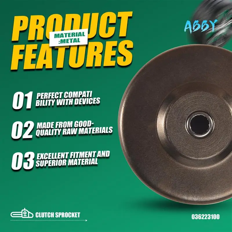 ABBY-Clutch Sprocket For DOLMAR PS34 PS36 PS41 PS45 3/8Inch-6T Part Number 036223100,036 223 060,036223110,036 223 111 
ABBY-Clutch Sprocket For DOLMAR PS34 PS36 PS41 PS45 3/8Inch-6T Part Number 036223100,036 223 060,036223110,036 223 111