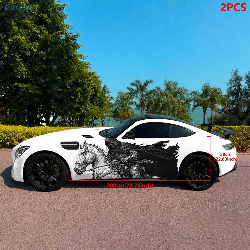 2pcs Death Knight riding white horse Car Side Wrap, Self-Adhesive PVC Waterproof & Scratch-Resistant Sticker, Car Accessory Gift
2pcs Death Knight riding white horse Car Side Wrap, Self-Adhesive PVC Waterproof & Scratch-Resistant Sticker, Car Accessory Gift