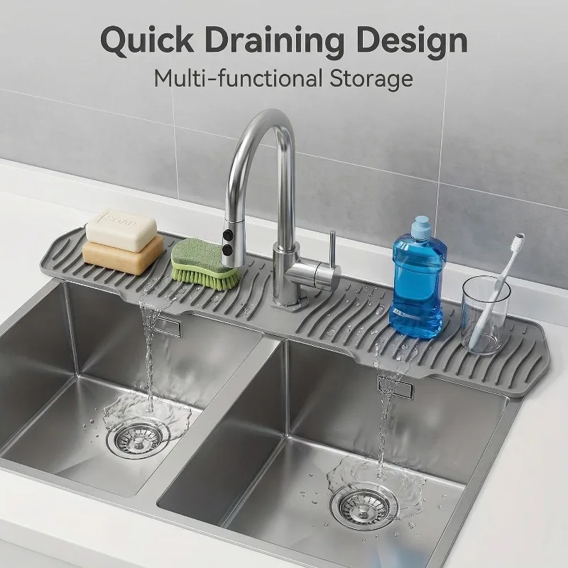 1pc Upgraded Silicone Sink Splash Guard Mat Non Slip Kitchen Bathroom Faucet Splash Catcher Reusable Countertop Protector
1pc Upgraded Silicone Sink Splash Guard Mat Non Slip Kitchen Bathroom Faucet Splash Catcher Reusable Countertop Protector