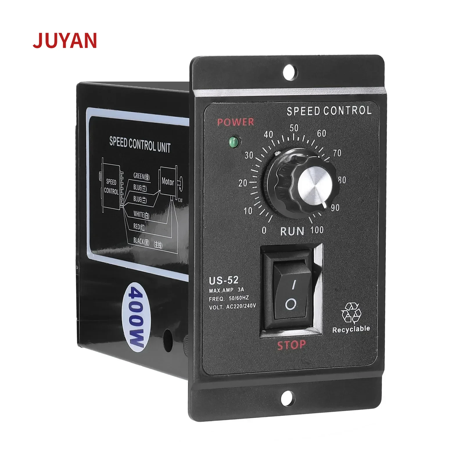 25W-400W US-52 AC 220V 50/60Hz AC speed controller AC regulator motor control forword backword with filter capacitor
25W-400W US-52 AC 220V 50/60Hz AC speed controller AC regulator motor control forword backword with filter capacitor