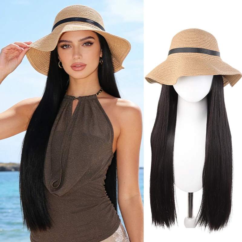 Women’s Fashion Wig Hat – Straw Sun Hat with Long Straight Synthetic Hair, Easy Wear for Outdoor Trips
Women’s Fashion Wig Hat – Straw Sun Hat with Long Straight Synthetic Hair, Easy Wear for Outdoor Trips