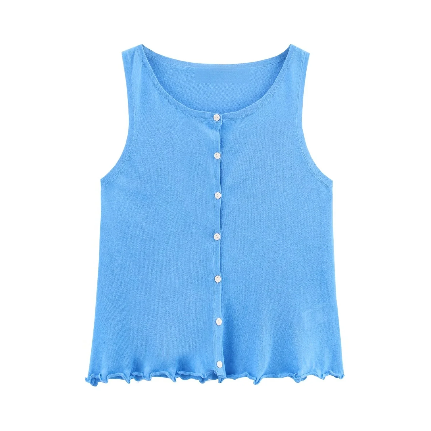 BM&MD&ZA Women's Casual and Stylish Round Neck Sleeveless Thin Knitted Vest with Delicate Ruffled Hem Design for a Chic Look
BM&MD&ZA Women's Casual and Stylish Round Neck Sleeveless Thin Knitted Vest with Delicate Ruffled Hem Design for a Chic Look