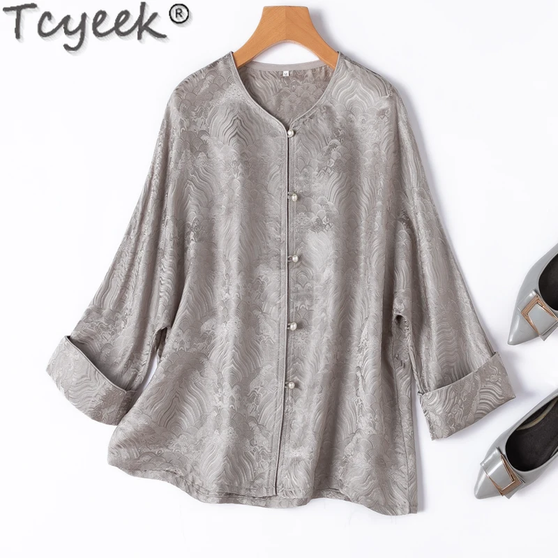 Tcyeek Сорочка из 60% шелка шелковицы Элегантные женские рубашки Летняя одежда Винтажная рубашка 2024 Женские топы Свободного кроя Рубашка Женска
Tcyeek Сорочка из 60% шелка шелковицы Элегантные женские рубашки Летняя одежда Винтажная рубашка 2024 Женские топы Свободного кроя Рубашка Женска