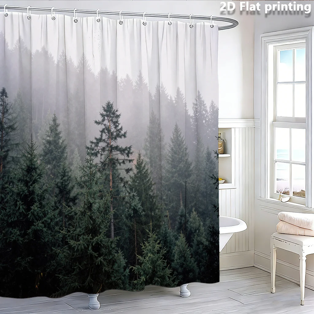 Misty Forest Shower Curtain 2D Digital Print Polyester Bathroom Decor with Hooks 72x72inch
Misty Forest Shower Curtain 2D Digital Print Polyester Bathroom Decor with Hooks 72x72inch