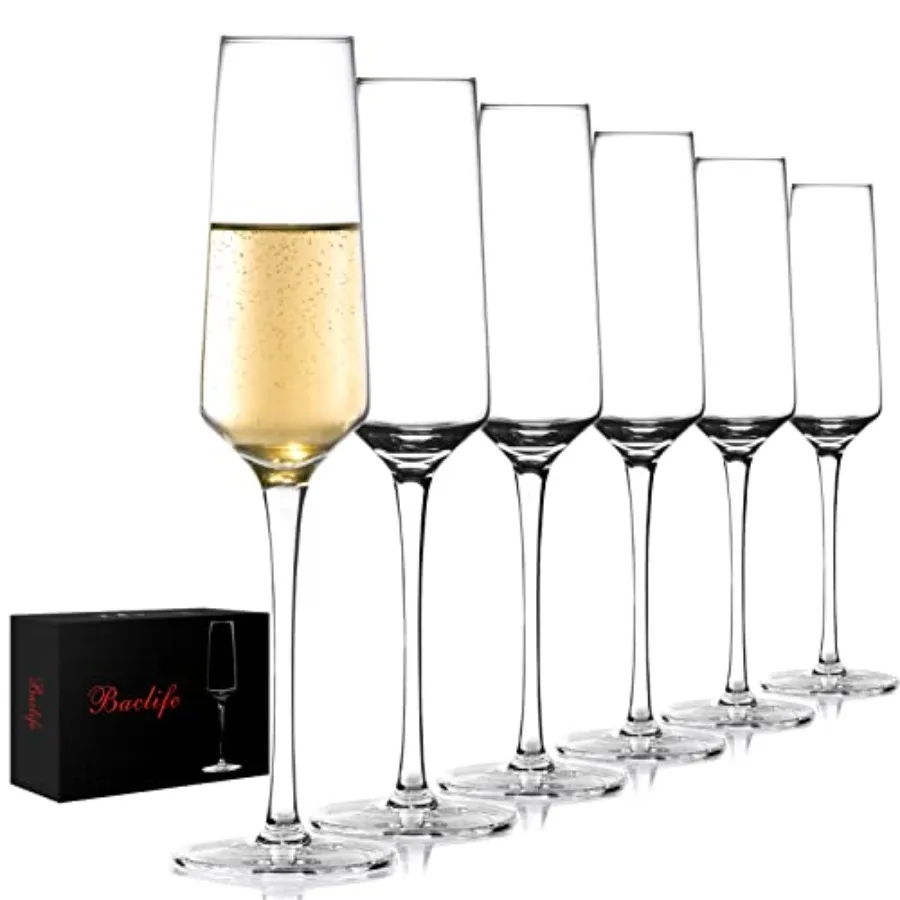 Champagne Flutes - Hand Blown Elegant Champagne Glasses Set of 6 - Unique Gift for Mother's Day Birthday Wedding - Ideal for Wi
Champagne Flutes - Hand Blown Elegant Champagne Glasses Set of 6 - Unique Gift for Mother's Day Birthday Wedding - Ideal for Wi