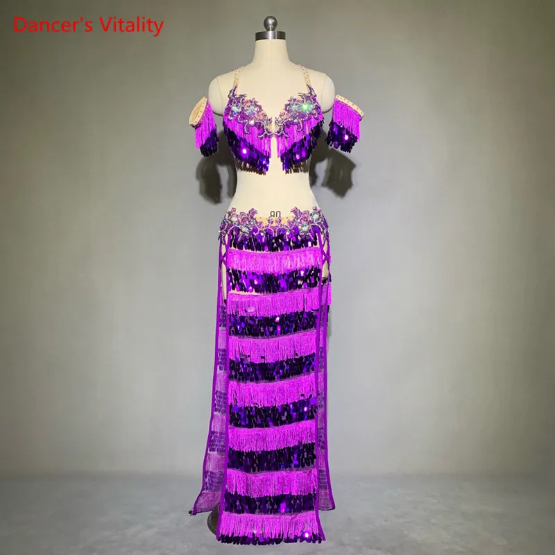 Belly Dance Set Sequins Diamond-Studded Bra Tassel Skirt Performance Clothes High-End Custom Adult Child Competition Clothing
Belly Dance Set Sequins Diamond-Studded Bra Tassel Skirt Performance Clothes High-End Custom Adult Child Competition Clothing