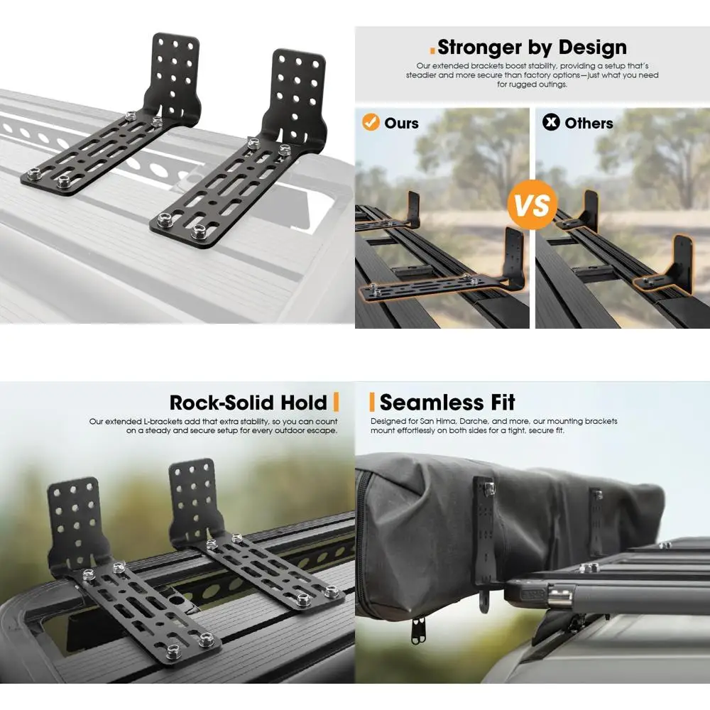 Extended L-Brackets for Roof Rack Cross Bars - Stable Mounting Brackets for Off-Road Awnings and Stable Installation
Extended L-Brackets for Roof Rack Cross Bars - Stable Mounting Brackets for Off-Road Awnings and Stable Installation