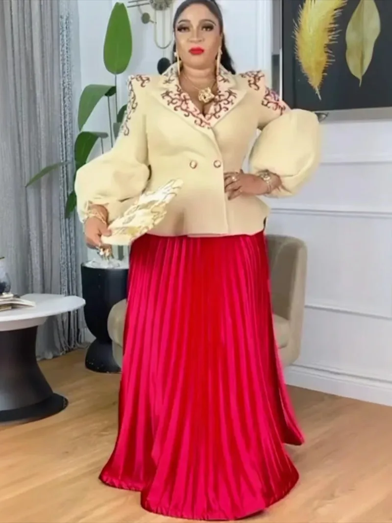 African Clothes for Women 2 PCS Sets Tops And Skirts Suits Dashiki Ankara Sequin Gown Plus Size Turkey Wedding Party Dresses
African Clothes for Women 2 PCS Sets Tops And Skirts Suits Dashiki Ankara Sequin Gown Plus Size Turkey Wedding Party Dresses