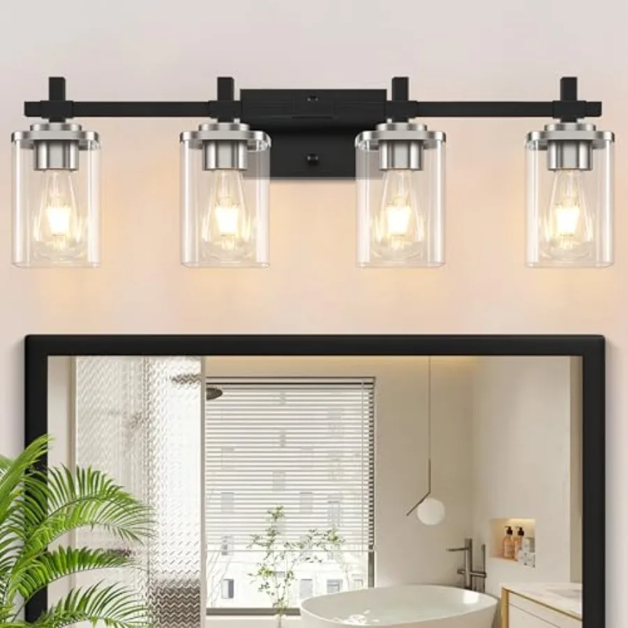 Brushed Vanity Lights with Clear Glass Shade Bathroom Wall Light Fixtures 30.3 Inch Large Vanity Lighting Fixture for Bathroom
Brushed Vanity Lights with Clear Glass Shade Bathroom Wall Light Fixtures 30.3 Inch Large Vanity Lighting Fixture for Bathroom