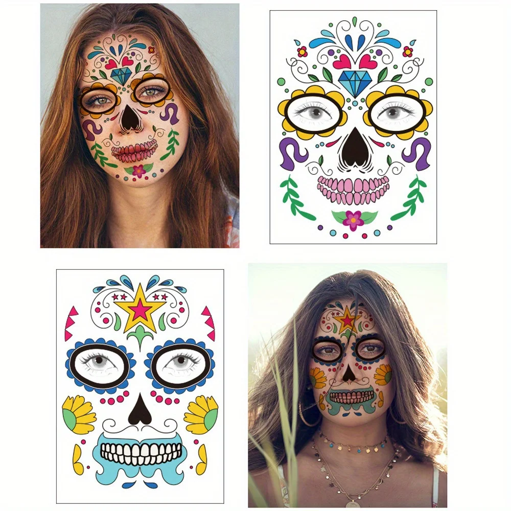 Day of The Dead Face Tattoos – Sugar Skull & Red Roses Halloween Stickers – Makeup Kit for Men & Women, Party Favors – 1 Set
Day of The Dead Face Tattoos – Sugar Skull & Red Roses Halloween Stickers – Makeup Kit for Men & Women, Party Favors – 1 Set