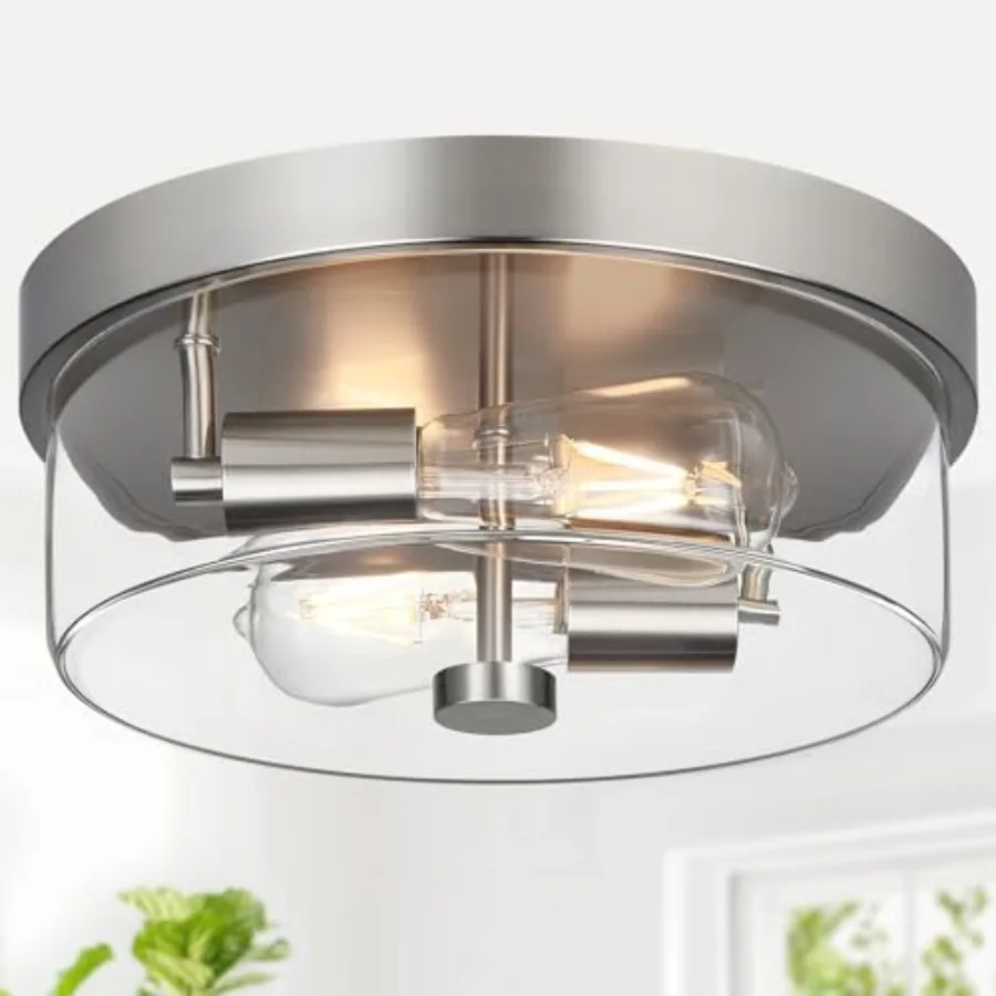 Flush Mount Ceiling Light Fixtures, 2-Light 12 Inch Close to Ceiling Light Fixtures with Clear Glass Shade Ceiling Light Fixtur
Flush Mount Ceiling Light Fixtures, 2-Light 12 Inch Close to Ceiling Light Fixtures with Clear Glass Shade Ceiling Light Fixtur