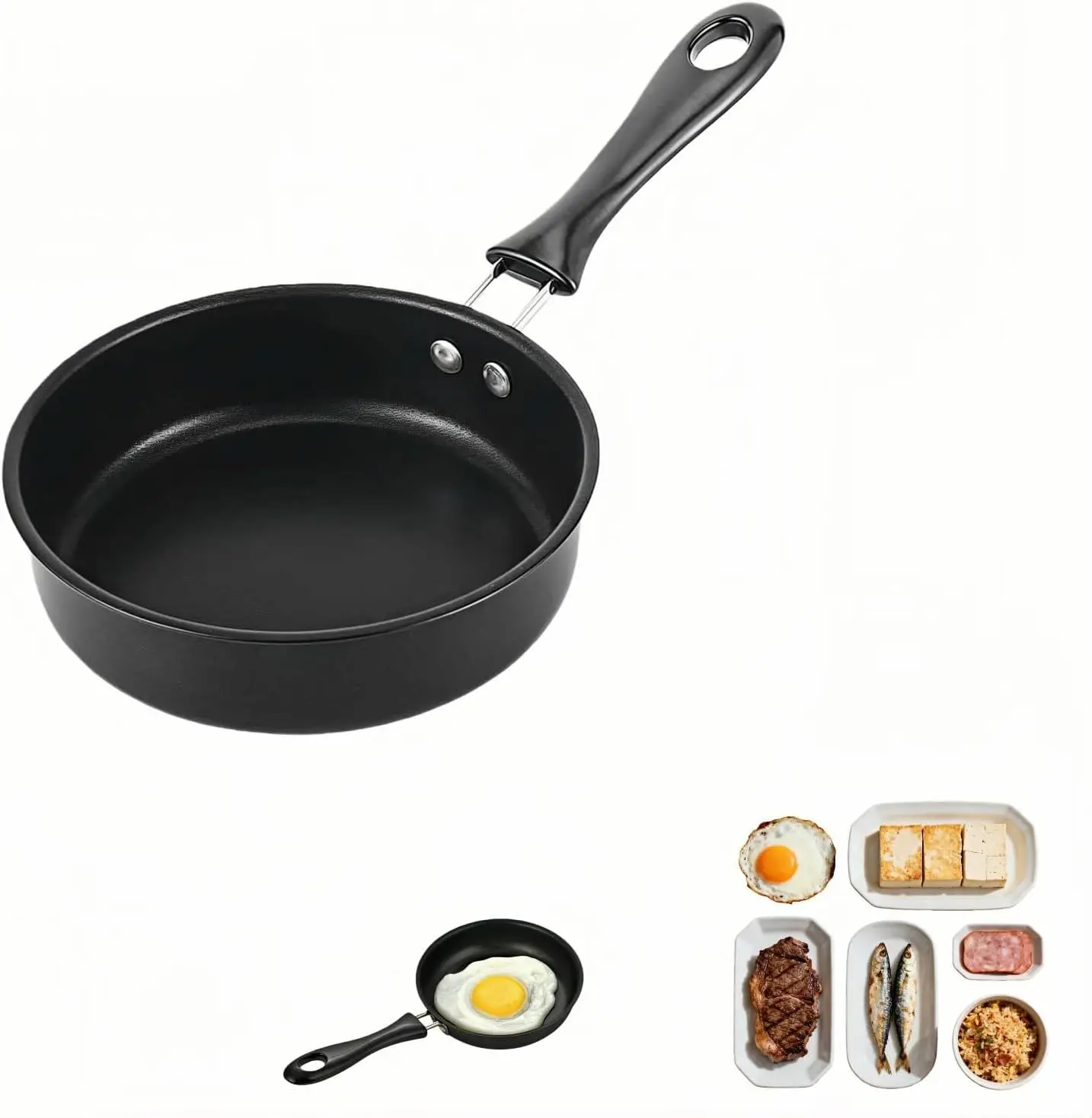Compact Pan with Handle Design Portable Multifunctional Skillet Fo Egg Omelet Pancake Steak Cooking Supplie for Home Kitchen Use
Compact Pan with Handle Design Portable Multifunctional Skillet Fo Egg Omelet Pancake Steak Cooking Supplie for Home Kitchen Use