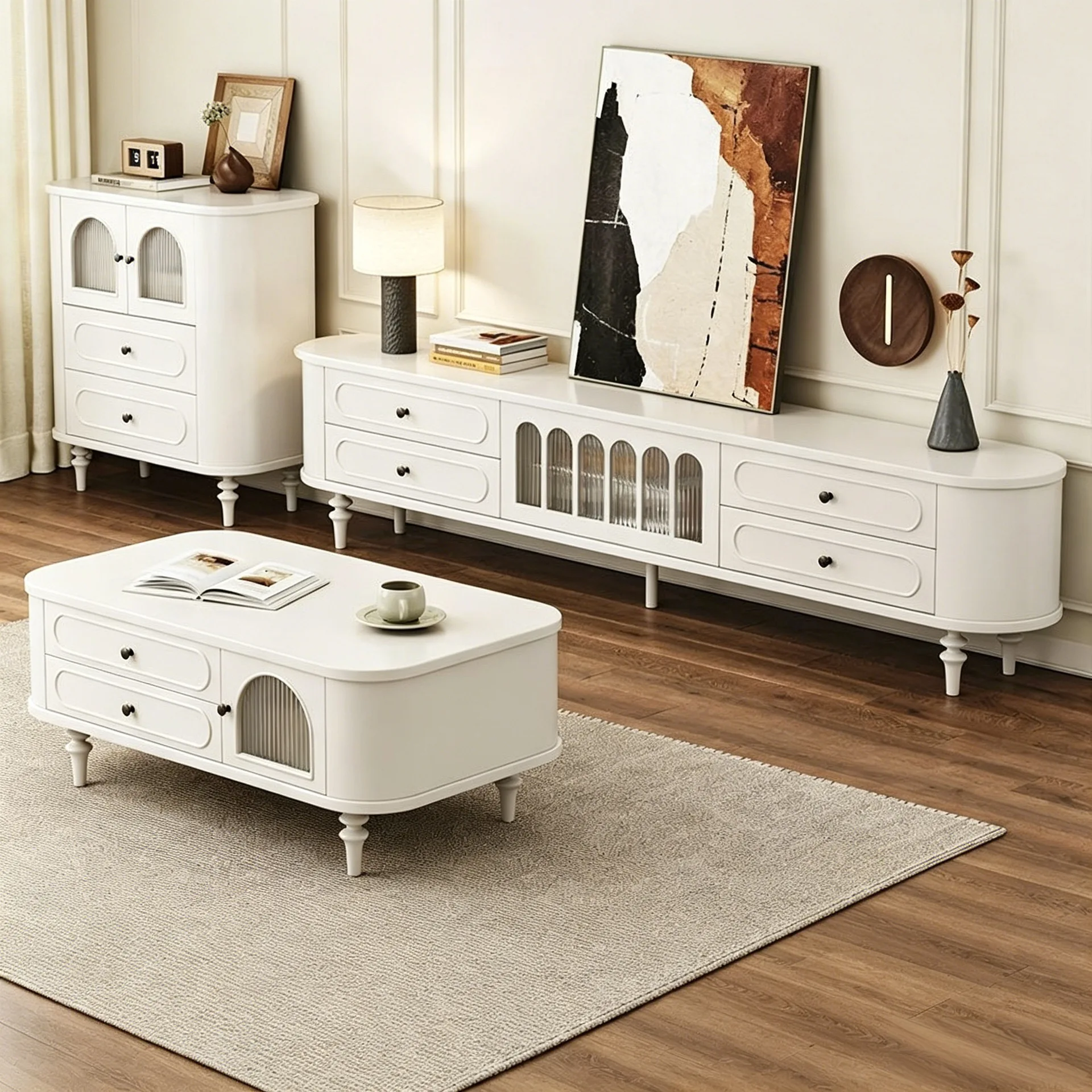 New Chinese TV Cabinet Simple Medieval TVCabinet Solid Wood French Retro Home Tea Table Two-piece Set SideCabinet
New Chinese TV Cabinet Simple Medieval TVCabinet Solid Wood French Retro Home Tea Table Two-piece Set SideCabinet