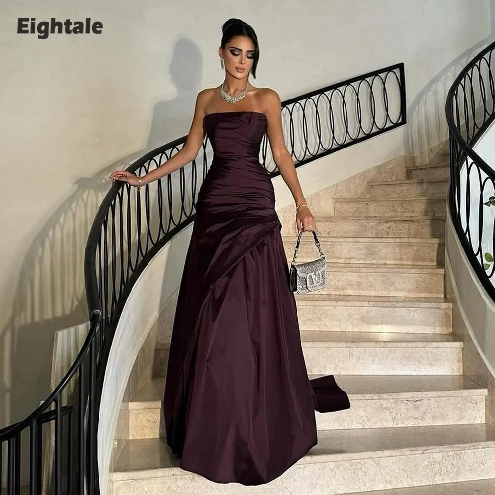Eightale Arabic Evening Dresses Strapless Mermaid Pleats Floor Length Customized Prom Party Gowns for Wedding
Eightale Arabic Evening Dresses Strapless Mermaid Pleats Floor Length Customized Prom Party Gowns for Wedding