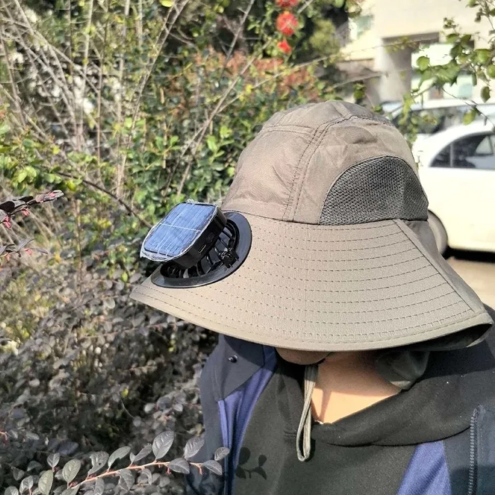 Breathable Solar Fan Hat UV Protection Strong Wind Summer Fan Visor Cap Portable with Shawl Fishing Bucket Hat Hot Weather
Breathable Solar Fan Hat UV Protection Strong Wind Summer Fan Visor Cap Portable with Shawl Fishing Bucket Hat Hot Weather