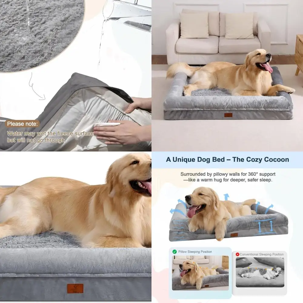 Большая ортопедическая лежанка для собак со съемным, моющимся чехлом, водонепроницаемый нескользящий диван для крупных собак, серый
Большая ортопедическая лежанка для собак со съемным, моющимся чехлом, водонепроницаемый нескользящий диван для крупных собак, серый