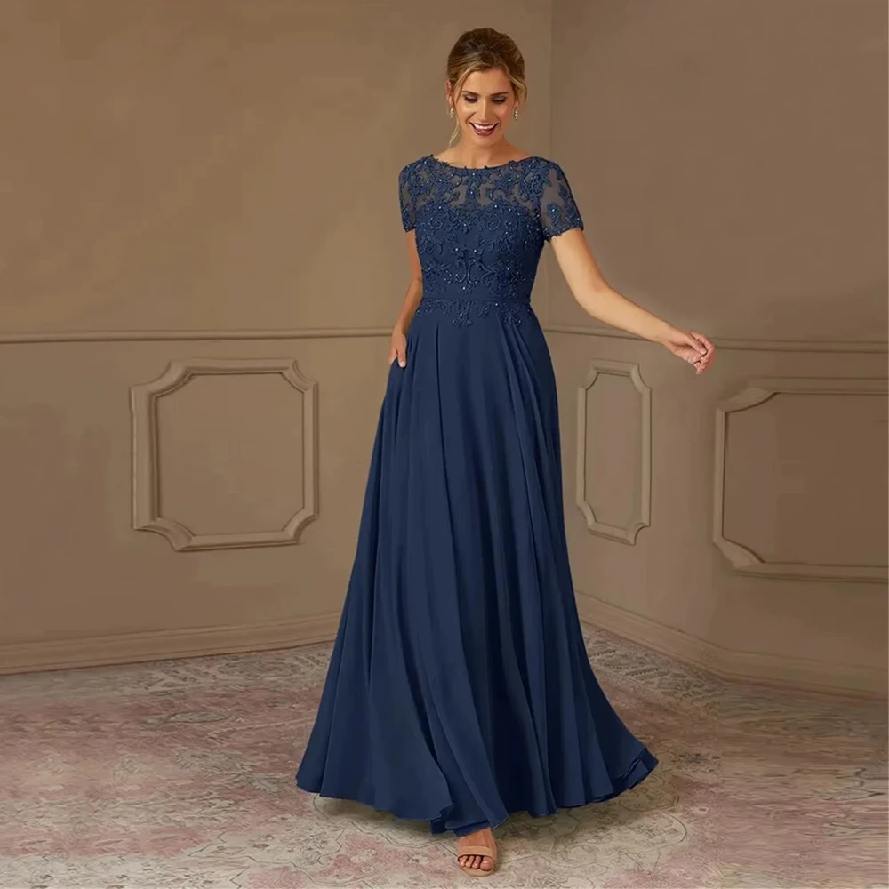 Customized Elegant Chiffon Mother Of Bride Dresses Scoop Applique Guest Dresses Short Sleeve Beaded Formal Wedding Party Dresses
Customized Elegant Chiffon Mother Of Bride Dresses Scoop Applique Guest Dresses Short Sleeve Beaded Formal Wedding Party Dresses