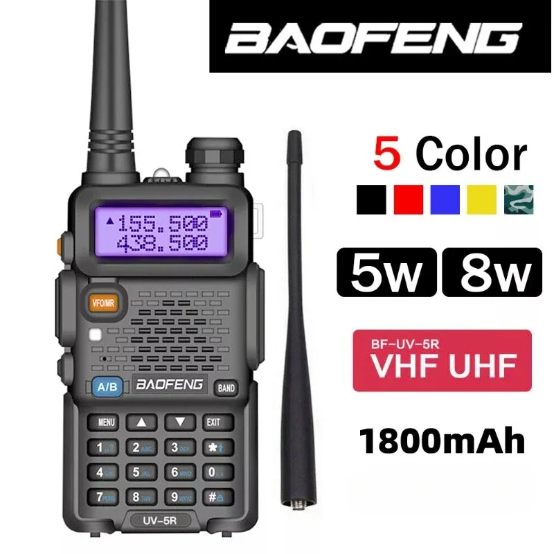 Baofeng UV-5R Ham Radio Long Range 5W/8W VHF UHF Dual Band 136/400MHz Handheld Rechargeable High Power Two Way Radio Walkie Talk
Baofeng UV-5R Ham Radio Long Range 5W/8W VHF UHF Dual Band 136/400MHz Handheld Rechargeable High Power Two Way Radio Walkie Talk