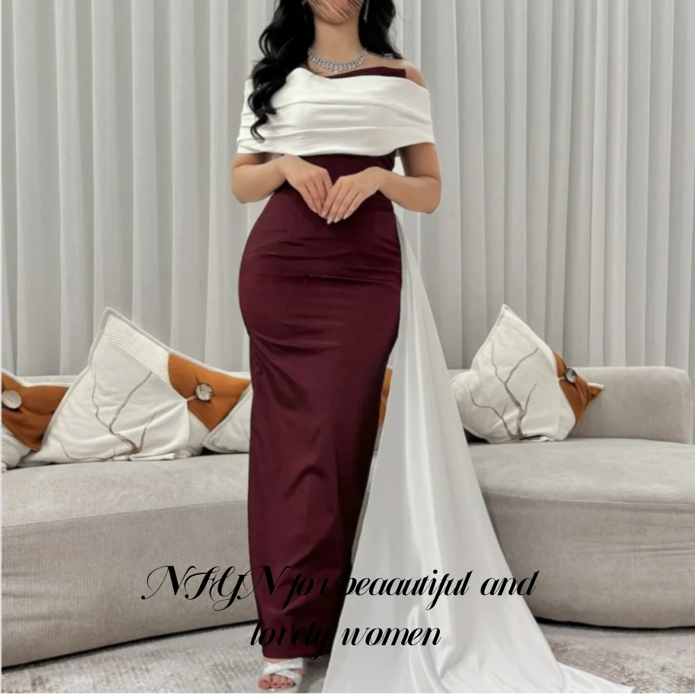 NFYN Red and White Elegant Prom Dress Off the Shoulder Back Zipper Party Dress Satin Trailing Mermaid Evening Dresses Customized
NFYN Red and White Elegant Prom Dress Off the Shoulder Back Zipper Party Dress Satin Trailing Mermaid Evening Dresses Customized