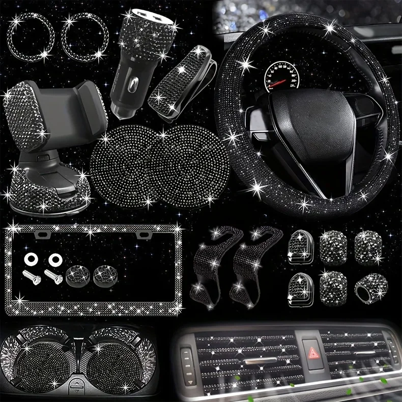 27PCS Steering Wheel Cover Seat Belt Pad Gear Shift Knob Cover Car Cup Holder Coaster Plate Frame Car Interior Decoration Set
27PCS Steering Wheel Cover Seat Belt Pad Gear Shift Knob Cover Car Cup Holder Coaster Plate Frame Car Interior Decoration Set