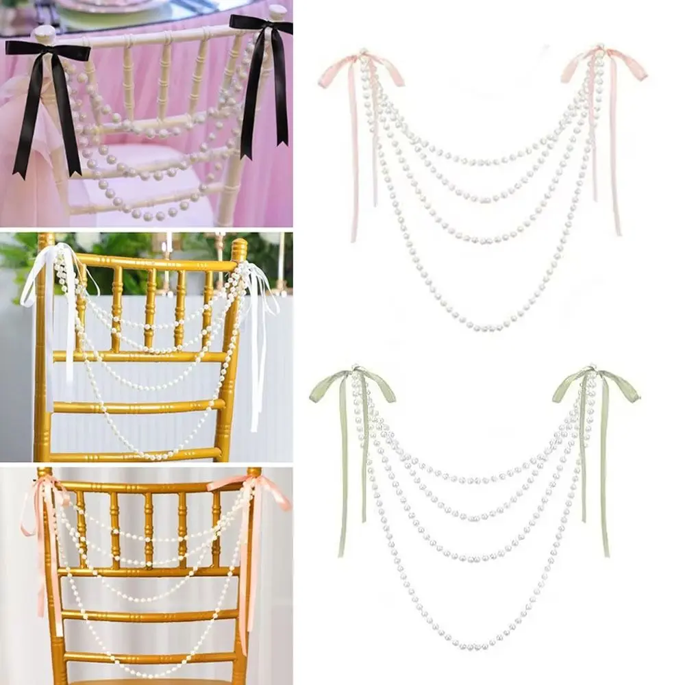 Artificial Chair Back Pearl Ribbon White DIY Chair Back Waist Belt Bow Pearl Chain for Weddings Aisle Decorations Floral Designs
Artificial Chair Back Pearl Ribbon White DIY Chair Back Waist Belt Bow Pearl Chain for Weddings Aisle Decorations Floral Designs
