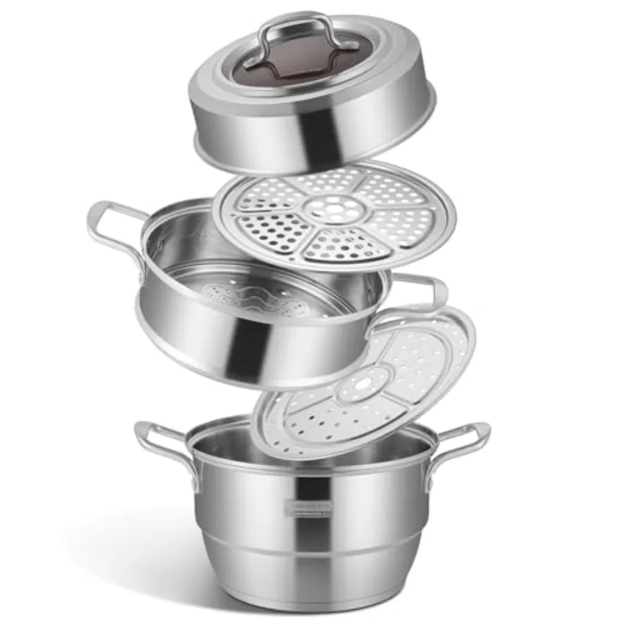 7.4 QT Steamer for Cooking 2-Tier Multipurpose 18/8 Stainless Steel Steamer Pot with Lid for Vegetable Seafood Rice Dumplings W
7.4 QT Steamer for Cooking 2-Tier Multipurpose 18/8 Stainless Steel Steamer Pot with Lid for Vegetable Seafood Rice Dumplings W
