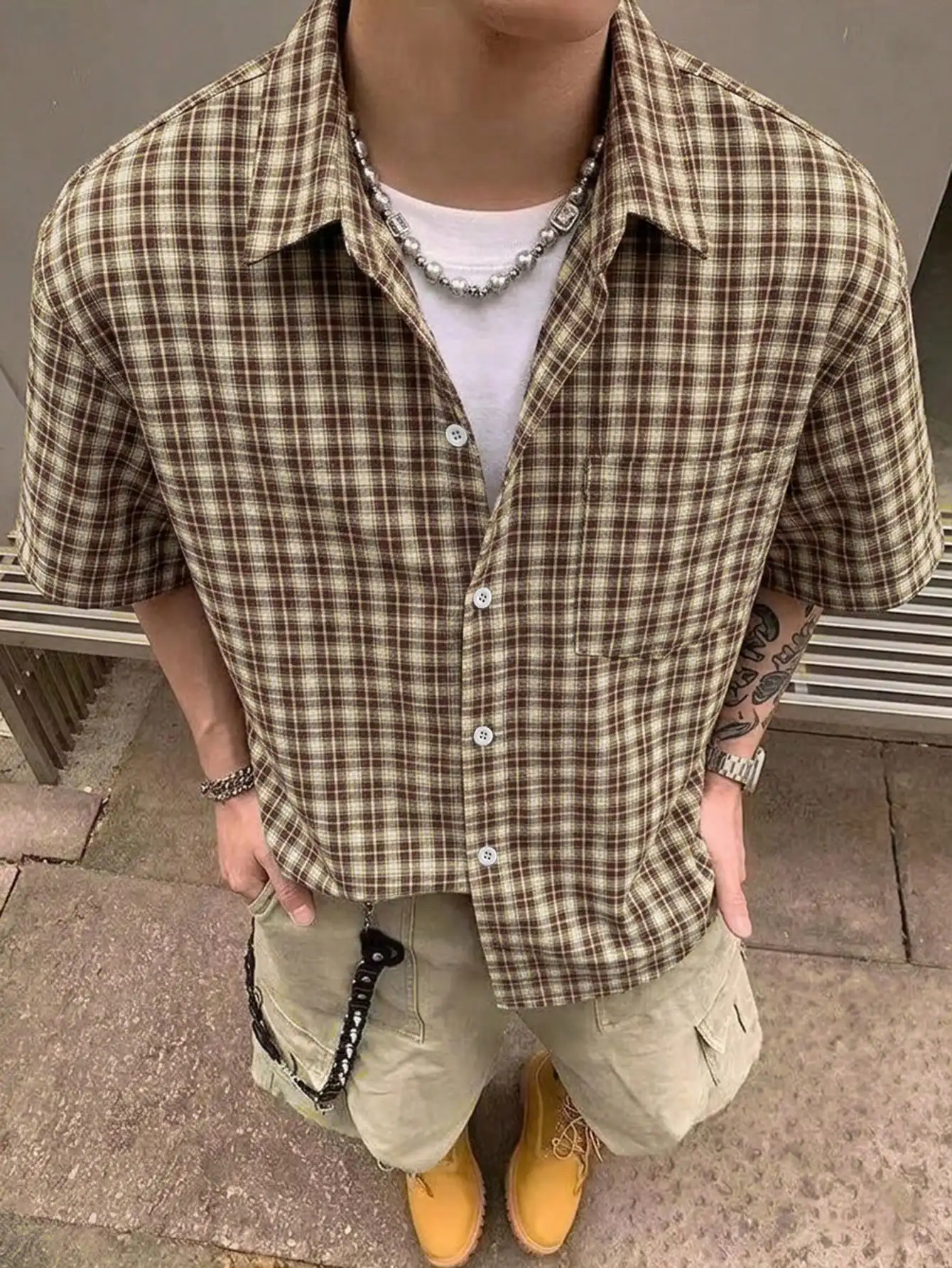 Small Plaid Single Pocket Short Sleeve Shirt Soft Comfort Fabric Classic Men Blouse Fit Office Dining Vacation Home Daily Casual Formal Occasion Ideal Practical Present For Daily Outfit All Season Wear Matching Pants Shorts
Small Plaid Single Pocket Short Sleeve Shirt Soft Comfort Fabric Classic Men Blouse Fit Office Dining Vacation Home Daily Casual Formal Occasion Ideal Practical Present For Daily Outfit All Season Wear Matching Pants Shorts