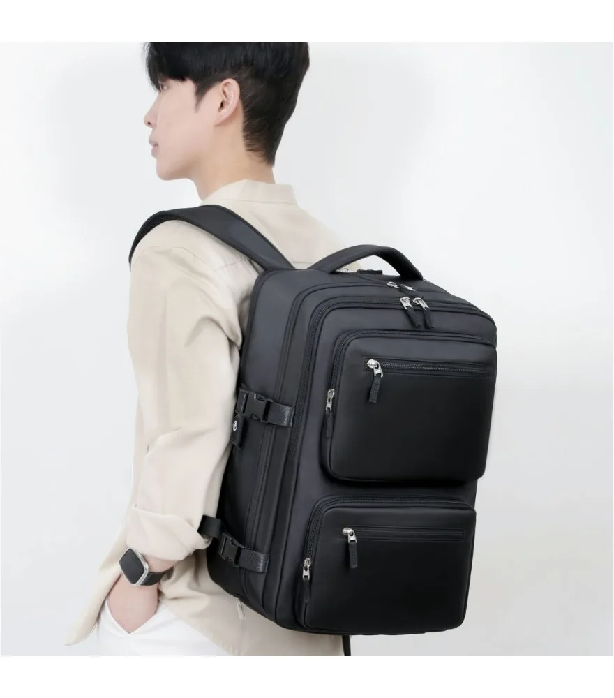 Black double zipper laptop backpack multi compartment design water resistant fabric suitable for office commute work trips
Black double zipper laptop backpack multi compartment design water resistant fabric suitable for office commute work trips