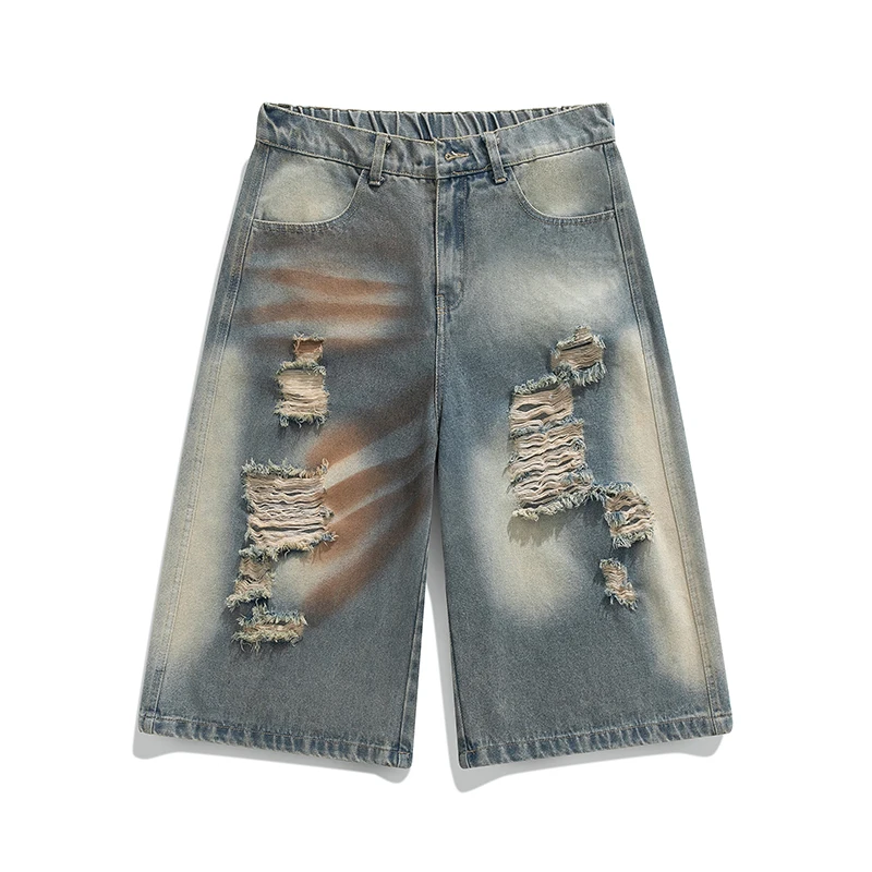 Summer Outdoor Cycling Versatile Shorts for Men Fashionable and Trendy Perforated and Breathable Seven Quarter Denim Shorts
Summer Outdoor Cycling Versatile Shorts for Men Fashionable and Trendy Perforated and Breathable Seven Quarter Denim Shorts