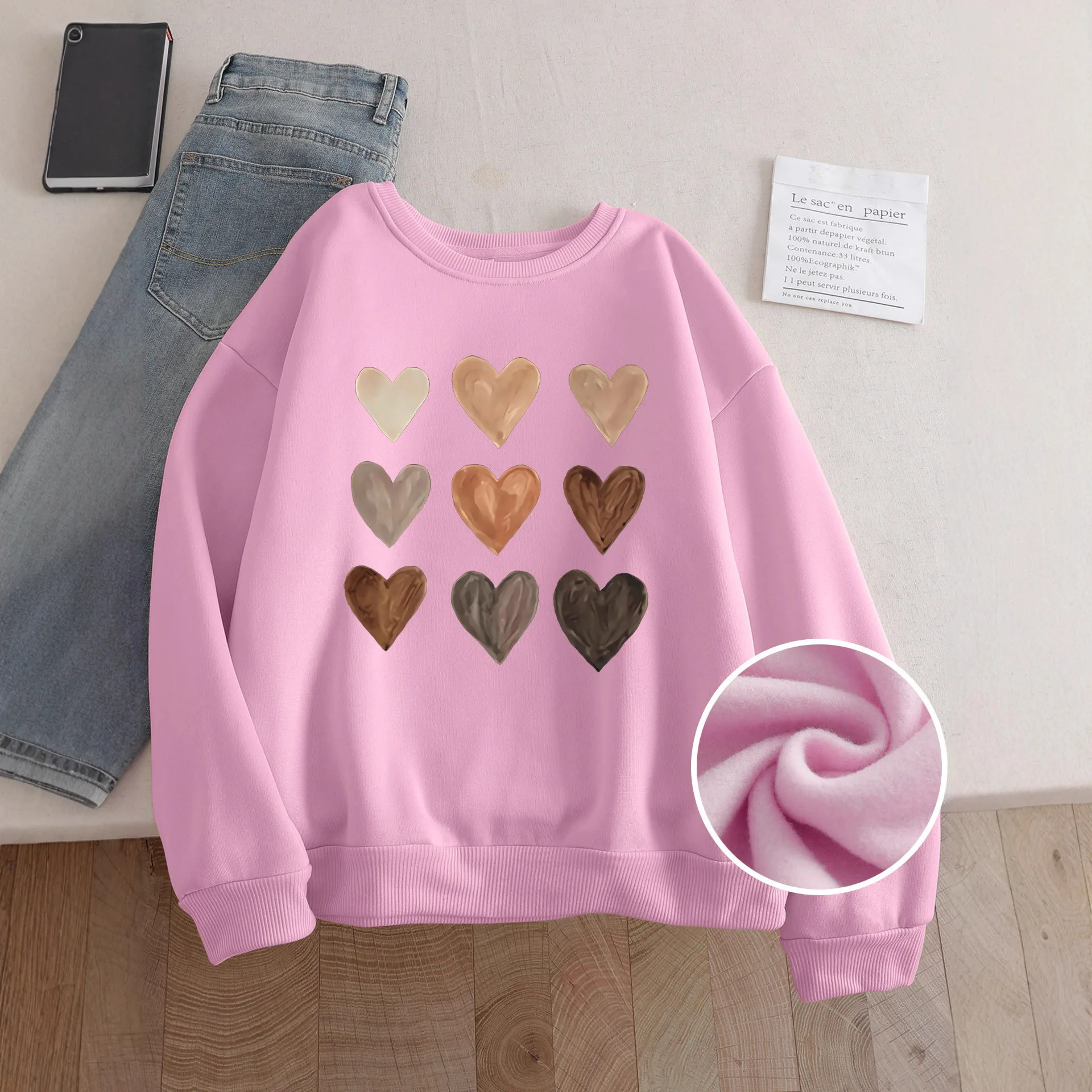 Повседневные женские толстовки с капюшоном, простой дизайн с сердечками, утепленный зимний пуловер, модная удобная одежда для женщин
Повседневные женские толстовки с капюшоном, простой дизайн с сердечками, утепленный зимний пуловер, модная удобная одежда для женщин