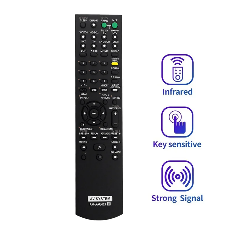 Y22A Замените пульт RM-AAU027 для системы домашнего кинотеатра Sony RM-AAU021 HTSS2300/C STRDG520 HT7200DH HT-DDW5500 STR-KM5500
Y22A Замените пульт RM-AAU027 для системы домашнего кинотеатра Sony RM-AAU021 HTSS2300/C STRDG520 HT7200DH HT-DDW5500 STR-KM5500
