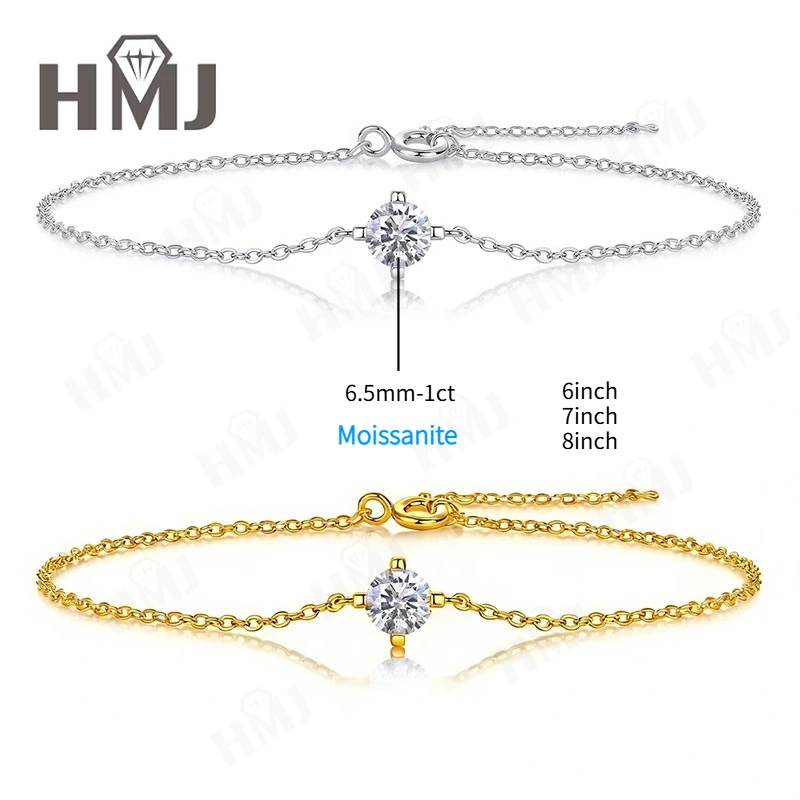 1ct Moissanite Bracelet VVS1 D Color 925 Sterling Silver Round Cut Fashion Jewelry Gift For Women Anniversary White/Yellow Gold
1ct Moissanite Bracelet VVS1 D Color 925 Sterling Silver Round Cut Fashion Jewelry Gift For Women Anniversary White/Yellow Gold
