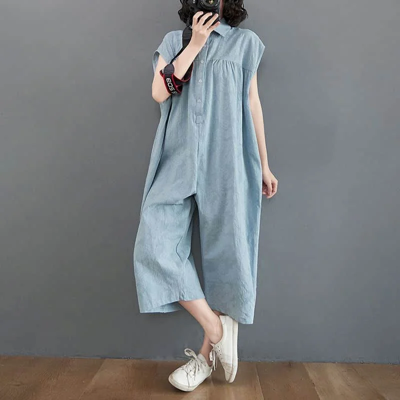 Solid Jumpsuits for Women Sleeveless Casual Top Bodysuit Wide Leg Pants Loose One Piece Outfit Women Oversize Calf-Length Pants
Solid Jumpsuits for Women Sleeveless Casual Top Bodysuit Wide Leg Pants Loose One Piece Outfit Women Oversize Calf-Length Pants
