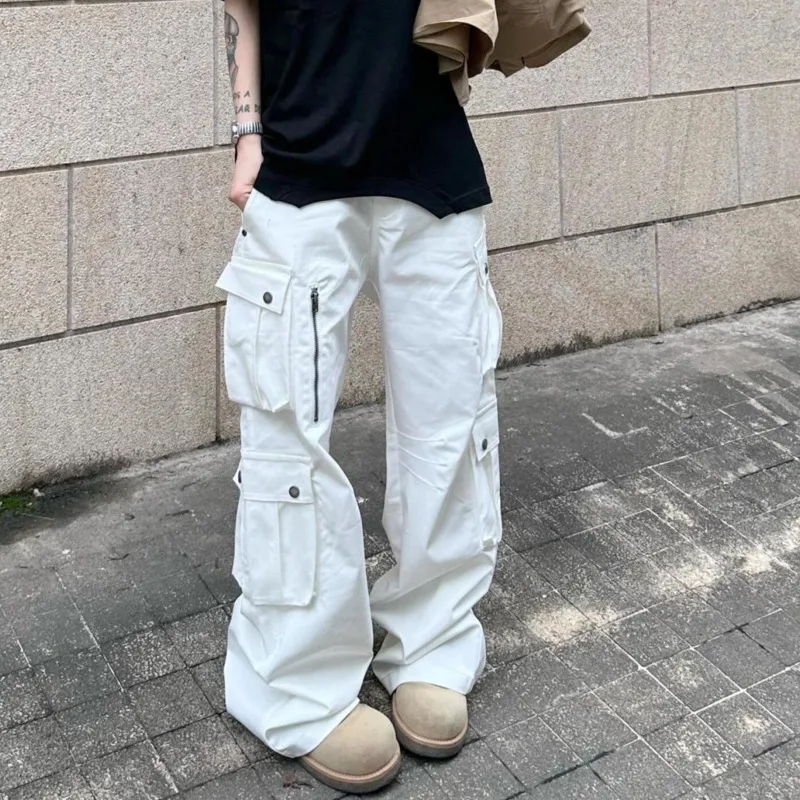 Fashion Vintage Multi-Pocket White Cargo Pants Unisex Summer Straight Leg Wide Leg Casual Jeans Y2k 2000s Hip Hop Grunge Trouser
Fashion Vintage Multi-Pocket White Cargo Pants Unisex Summer Straight Leg Wide Leg Casual Jeans Y2k 2000s Hip Hop Grunge Trouser