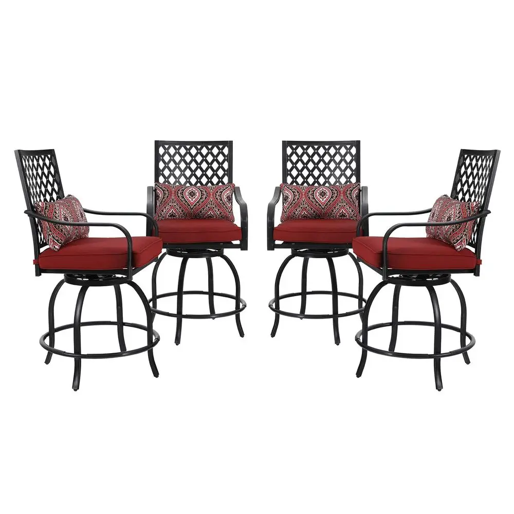 Patio Outdoor Swivel Bar Stools Set of 4, Patio Counter Height Bistro Dining Chairs All Weather Metal Garden Furniture Sets wit
Patio Outdoor Swivel Bar Stools Set of 4, Patio Counter Height Bistro Dining Chairs All Weather Metal Garden Furniture Sets wit