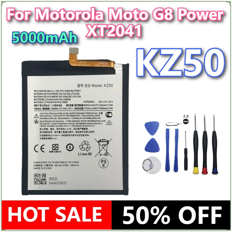 Brand New KZ50 5000mAh Mobile Phone Battery For Motorola Moto G8 Power XT2041 Phone Batteries +Tools
Brand New KZ50 5000mAh Mobile Phone Battery For Motorola Moto G8 Power XT2041 Phone Batteries +Tools