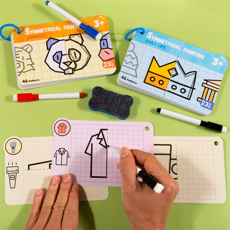 Puzzle Lattice Symmetrical Drawing Toys for Kids Fine Motor Skill Write & Wipe Pen Control Training Set Children Painting Cards
Puzzle Lattice Symmetrical Drawing Toys for Kids Fine Motor Skill Write & Wipe Pen Control Training Set Children Painting Cards