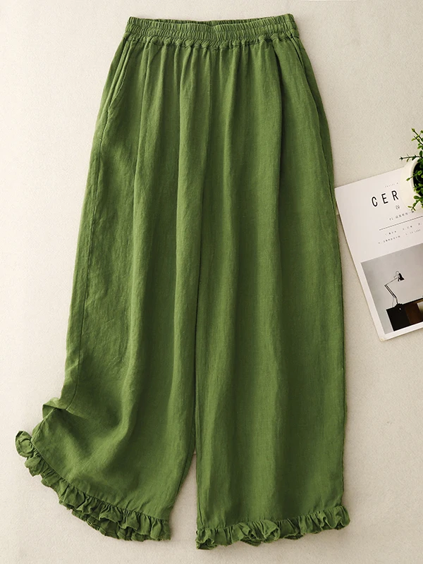 Женские летние повседневные прямые брюки-юбка с широкими штанинами и оборками, модные, с завышенной талией, из хлопка и полиэстера
Женские летние повседневные прямые брюки-юбка с широкими штанинами и оборками, модные, с завышенной талией, из хлопка и полиэстера